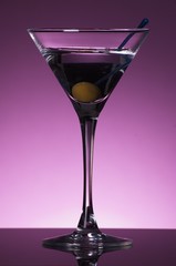 Martini on purple background