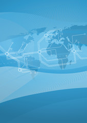 Globale Kommunikation-blau-hochkant