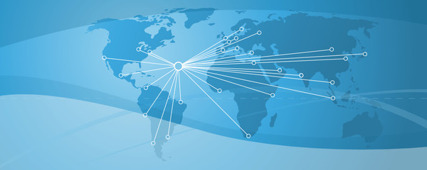 Globale Kommunikation-blau-sternfoermig