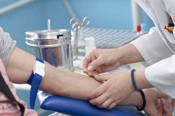 blood extraction closeup 4