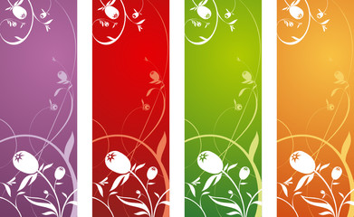 Color floral panels