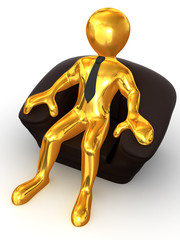 men is seated in a chair. Recruitment