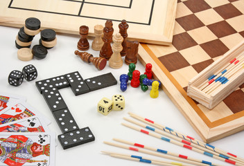 Board games on white