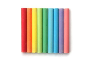 Rainbow of chalks