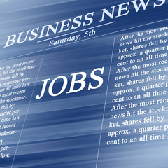 Obraz premium Jobs in the news paper