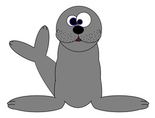 Seal Cartoon - Isolated On White