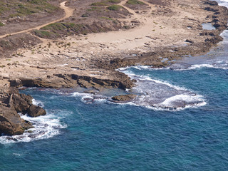 Wild rocky seashore landscape