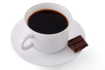 coffee cup and chocolate bars
