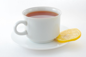 Cup of tea with lemon