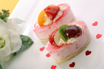Valentine's day theme - Cake with fresh fruits