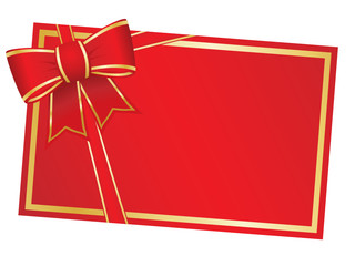 Gift card with bow and ribbons