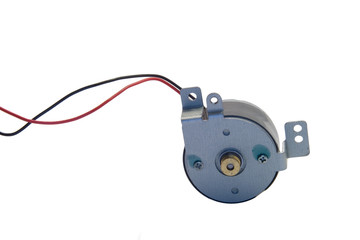 Direct Current - DC - Electric motor with wires on white