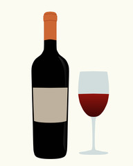 glas and bottle of wine