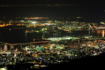 Fototapeta na wymiar Kobe at Night