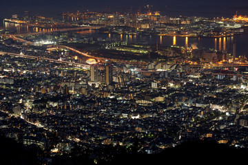 Fototapeta na wymiar Kobe at Night