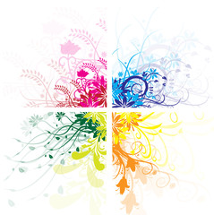 4 floral couleurs
