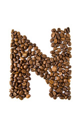 coffee letter isolated on white