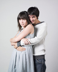 happy  young couple posing