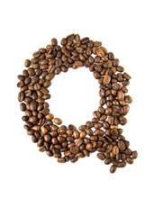 coffee letter isolated on white