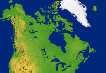 Canada Map with Terrain