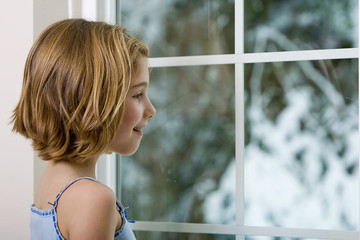child looking out the window