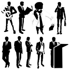 business people silhouettes vector