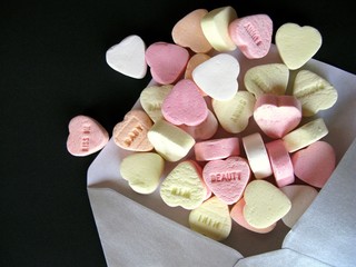 Hearts as a valentines letter