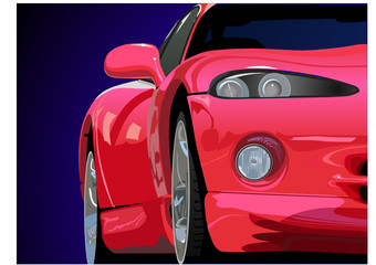 red sport car vector