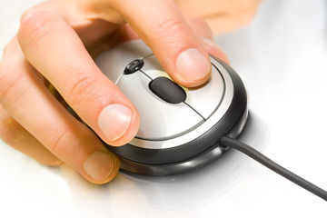 computer mouse with hand