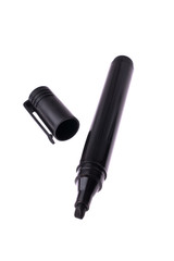 Black marker with cap isolated on white