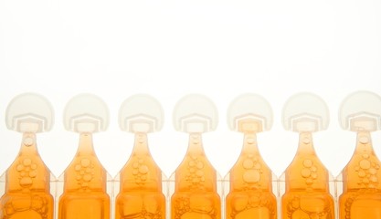 ampoule im plastic for liquid orange medicine