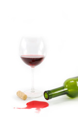 wineglass and bottle