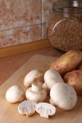 Mushrooms and potatoes