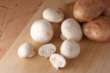 Mushrooms and potatoes