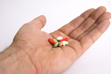 Eine Hand voll Tabletten