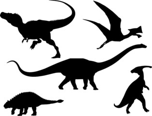 Dinosaurs silhouettes
