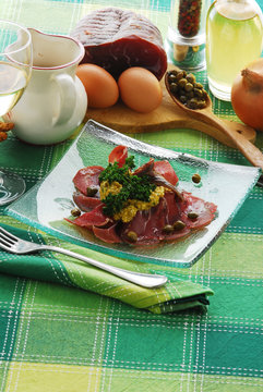 Bresaola in salsa d acciughe - Antipasti della Lombardia