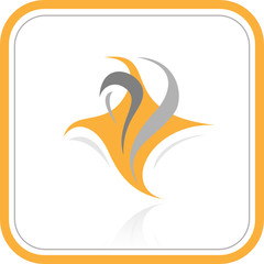 Vector abstract internet icon. Orange set.