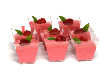 mousse de fromage blanc aux framboises