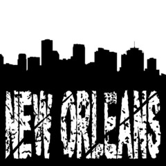 Naklejka premium grunge New Orleans with skyline