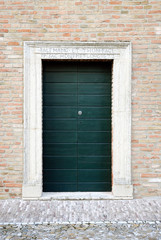 Italy, Door in Longiano castle.
