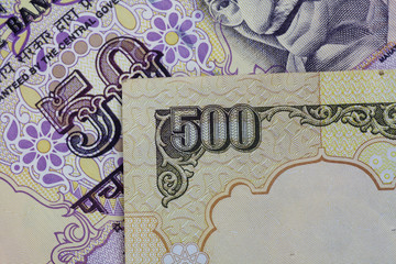 close up of indian currency notes rupees