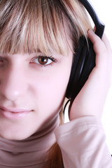 Young girl with headphones