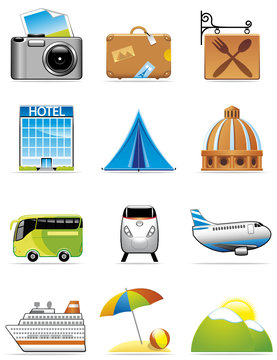 Vacation and travel icons