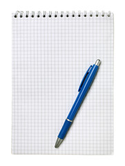 blank notebook and pen