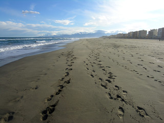 Footprints on Canet Plage