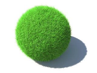 An isolated green fluffy ball