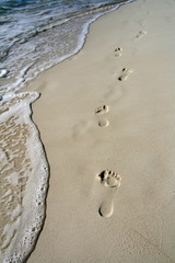 Beach with Footprints