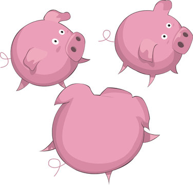 Three Pink Pigs