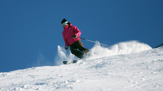Woman skiing